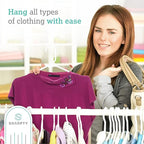 Sharpty Plastic Clothes Hangers – Notched Hangers for Clothes – Space Saving Adult Hangers for Shirts, Dresses, Coats & Pants – Lightweight Closet Organization (35 Pack, White)