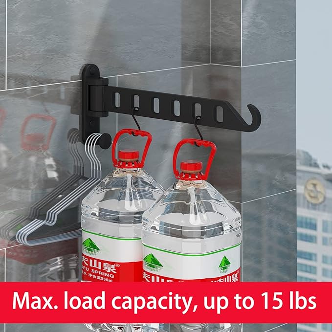 Laundry Drying Rack Wall Mounted Clothes Drying Rack Clothes Hanger Coat Hanger Garment Hooks Metal Clothes Hooks Black