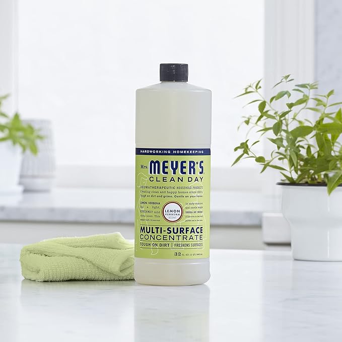 MRS. MEYER'S CLEAN DAY Multi-Surface Cleaner Concentrate, Use to Clean Floors, Tile, Counters, Lemon Verbena, 32 fl. oz