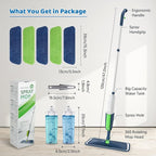 Wet Mops with 5X Washable Pads Spray Mops for Hardwood Floor Cleaning- MEXERRIS Wood Floor Mops Dust Mops with 2X Bottles Commercial Home Use for Hardwood Laminate Vinyl Tiles Wood Floor Cleaning