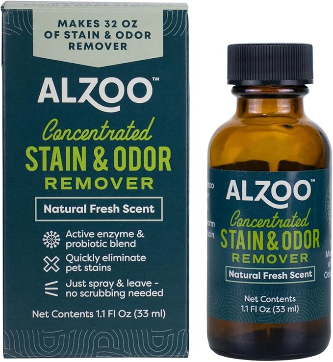 Concentrated Stain & Odor Remover Refill Bottle, 100% Plant-Based Active Ingredients, 1.1 Fl. Oz