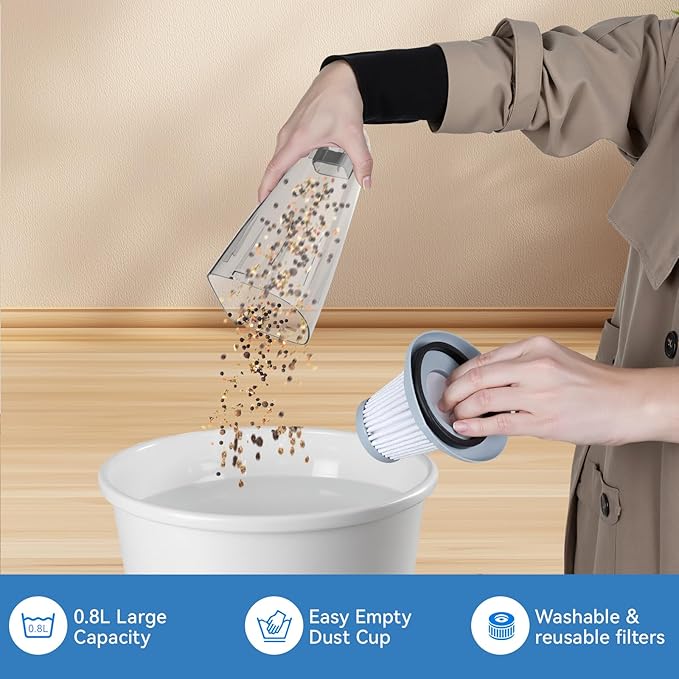 Corded Vacuum Cleaner, 12-in-1 Vacuum Cleaners for Home 15Kpa Power Suction Lightweight Stick Vacuum with Washable HEPA Filter Converts to a Handheld Vacuum for Home, Pet Hair, Carpet, Hard Floors