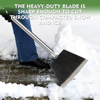 84" Garden Shovel Cleaning Floor Scraper, Weed Removal Tool, Long Handle with Heavy Duty Sharp Blade for Ice Roof Back Yard Sidewalk Grass Walls Glass Tile Painting Stripping Tools