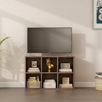 6-Cube Storage Shelf Bookcase - Wooden 3-Tier Floor Standing Open Bookshelf for Home and Office, Cuby Orgainzer, Walnut