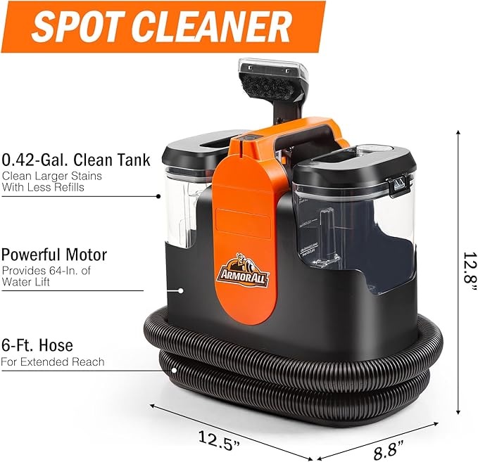 Armor All SCC301 0901 Upholstery & Carpet Cleaner, Car and Auto Detailer with Tools for Pets, Area Rugs and Couches