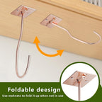 Self-Adhesive Banana Hooks, Foldable Magnetic Hanger Under Cabinet, Sturdy Metal Banana Holder for Kitchen, Space-Saving Design to Keep Bananas Fresh 1 Pieces Rose Gold