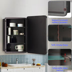 Bathroom Medicine Cabinet with 20"x30" Stainless Steel Framed Mirror,Recessed or Surface Mounted Bathroom Mirror Cabinet,Storage Cabinet for Bathrooms, Guest Rooms, Apartments, Farmhouse Decor