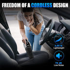 Handheld Vacuum Cordless, Ultra-Strong Suction Car Vacuum Portable Cordless, Rechargeable Hand Held Car Vacuum Cleaner High Power with Multi-Nozzles & Washable Filter for Car, Home, Pets, White