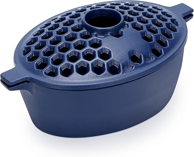 G GOOD GAIN Wood Stove Steamer - Cast Iron Stove Humidifier with Large Opening Top | Oval Bowl Fire Place Pot for Home Heating Decorative | Matte Finish & 2.7 Quart, Green