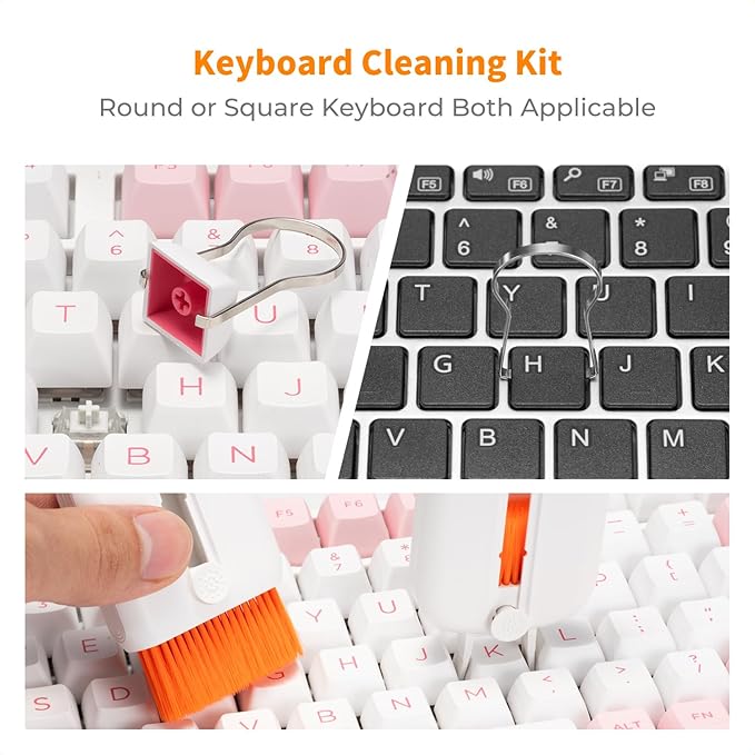 K&F CONCEPT 25-in-1 Keyboard Cleaning Kit Laptop Cleaner - Multifunction Electronic Specialized Accessories Cleaner Set for Cell Phone Tablet PC Camera Keyboard Earbud - Phone Tablet Holder