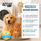 ACTIVE Washing Machine Cleaner for Pet Owners Enzymatic Deep Clean Descaler for Cat & Dog Hair, Urine, Odor, Residue, 24 Septic-Safe Tablets for Top Load, Front Loader, HE Washer Tub - 1 Year Supply