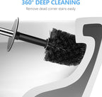 SetSail Toilet Brush, Compact Size Toilet Bowl Brush and Holder Toilet Brushes for Bathroom with Stainless Steel Handle Toilet Cleaner Brush with Durable Scrubbing Bristles, 3 Packs