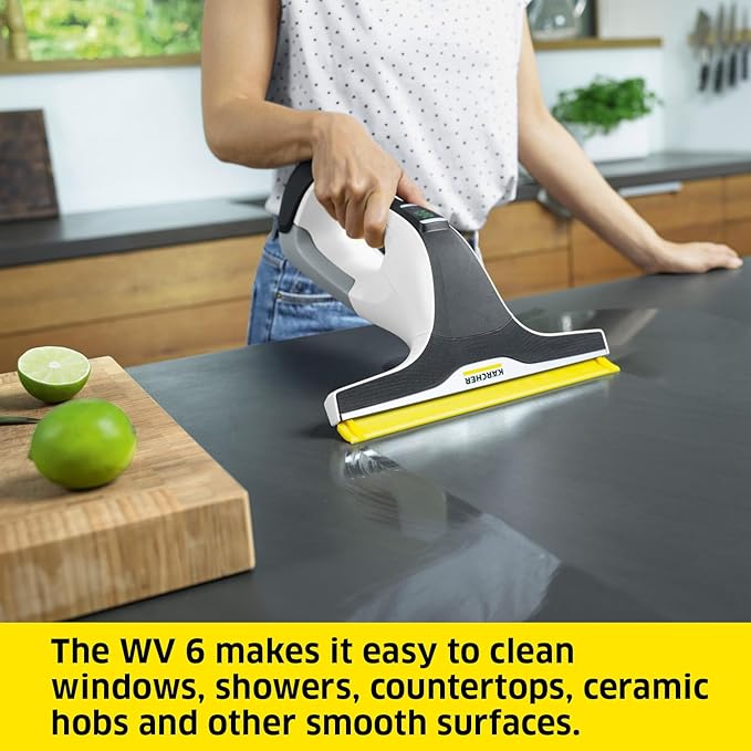 Kärcher WV 6 Electric Window Vacuum Squeegee 11" - Cleans Showers, Mirrors, Glass, and Countertops - Electric Squeegee