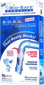 Bio-Safe Organics - Septic Tank Shock - Small Combo Drainfix & Small BOSS package - Patented Exxon Valdez Septic Tank Treatment - Septic Maintenance