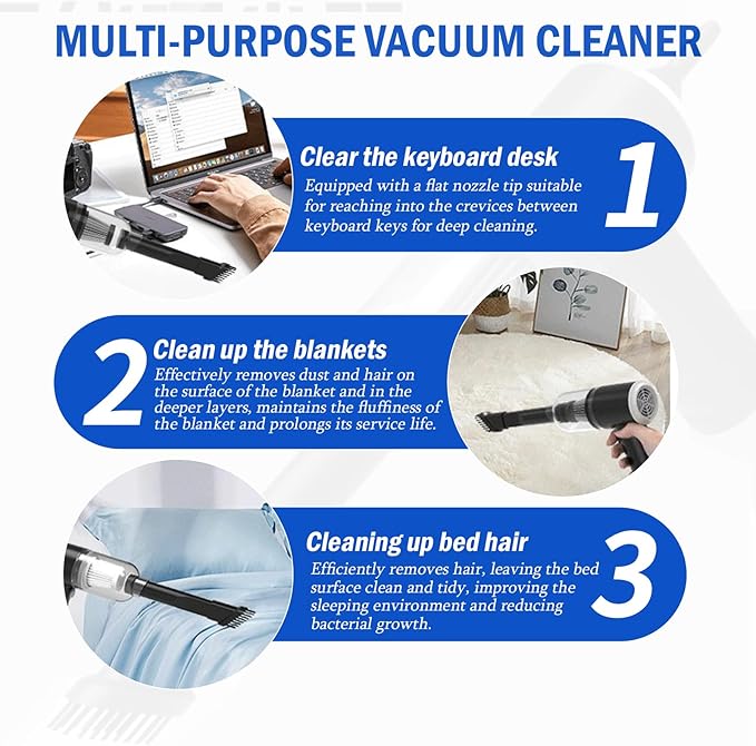 Madrigal High-Power Handheld Car Vacuum Cleaner - Cordless, Portable, 4500PA Brushless Motor, Rechargeable Dust Buster for Car and Home