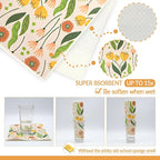 6 - Pack Swedish Kitchen Dish Cloths - Reusable Paper Towels for Counters & Dishes - Eco Friendly Cellulose Sponge Cloth - Assorted (Broken Flowers)