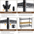 Golpart Coat Rack Clothes Wardrobe：Closet Organizer and Storage Clothing Garment Rack with Shelves Heavy Duty for Hanging Clothes Portable Adjustable Black 15.8" DX69 WX76.75 H