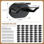 48 Pack Adhesive Hat Hooks for Wall, Super Strong Hat Rack for Baseball Caps, Hat Organizer Display for Home Decor, Hat Hangers Holder for Wall, Door, Closet, No Drilling - USA Patented (Black)