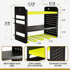 Heavy-Duty Metal Tool Storage Rack - 3-Tier Wall Mount Organizer, Drill Holder, Utility Racks, PegBoard Side, Garage Storage (Green)