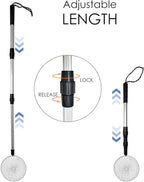 QMARK Sand Sifter Set with Travel Bag, Telescopic Beach Shell Scoop, 15-30 Inch Adjustable Shovels, 2 Pack