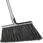 Indoor/Outdoor Broom for Floor Cleaning with 58 inch Long Handle, Angle Brooms Heavy Duty for Home Garage Kitchen Office Courtyard Lobby Lawn Concrete (Gray)