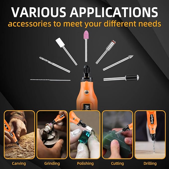 4V Mini Cordless Rotary Tool Kit with 5-Speed Control, USB Charging & LED Light,Includes 78 Accessories for Grinding, Engraving, Drilling, Polishing,Cutting and DIY Crafts