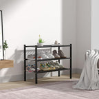 ROMGUAR CRAFT 3 Tier Bamboo Shoe Rack for Closet Free Standing Wood Shoe Shelf Storage Organizer for Entryway Small Space Stackable 27"x11"x20" (Black)