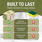 BEAUFITAL 20 Count Non-Scratch Natural Kitchen Sponge, Biodegradable Compostable Cellulose Coconut Scrubber, Eco Friendly Sponges for Dishes, Non-Stick Cookware, Bathroom, Heavy-Duty Cleaning