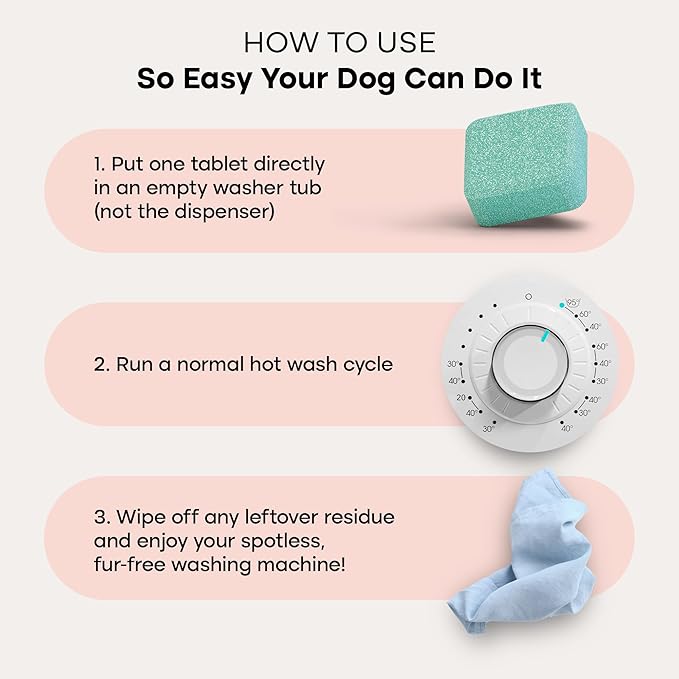 Uproot Clean Washing Machine Cleaner Tablets - 24 Pack for a 12 Month Supply. Formulated for Pet Owners. Compatible with HE, Top & Front Load. Easily Removes Residue, Grime, and Odors. Septic Safe.