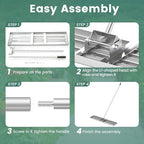 Goplus Lawn Leveling Rake, 46" x 10" Heavy Duty Level Lawn Tool w/ Ergonomic Handle for Soil, Effort-Saving Landscape Rake for Garden, Backyard, Golf Course, Farm, Pasture, Silver