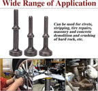 Smoothing Air Hammer Bits Set, 5Pcs Smoothing Air Hammer Tool Kit Air Hammer Atachments Air Chisel Bits, Extended Length Pneumatic Hammer Bit with Spring, Power Hammer Drills Tools & Home Improvement