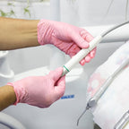 GUSTO Pink Nitrile Disposable Gloves - Latex & Rubber Free, Non-Sterile Powder Free Gloves (Formerly Comfy Package)