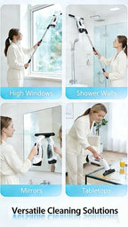 Cordless Window Vacuum Squeegee, 2000Pa Electric Window Cleaner with 2200mAh Battery & 150mL Detachable Tank, Multi-Surface Cleaning Kit for Glass, Shower, Car Windows & Household Use