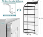 AOODA Clear Over the Door Hat Racks for Baseball Caps, Hold 48 Caps Hat Storage Organizer for Closet Wall, Deep Pockets Hanging Snapback Holder Shelves with 3 Hooks, Black