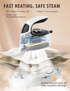 Sundu Small Iron for Clothes with Steam,Travel Iron Portable Non-Stick Soleplate Steamer for Quilting & Sewing,300 Microsteam Holes,90ml Water Tank,Lockable Safety Base