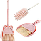Kalolary 5 Pcs Mini Broom and Dustpan Set, Mini Broom with Dustpan for Home, Little Broom Dustpan Set with Extendable Duster for Cleaning for Office Home Table Desk Key Board