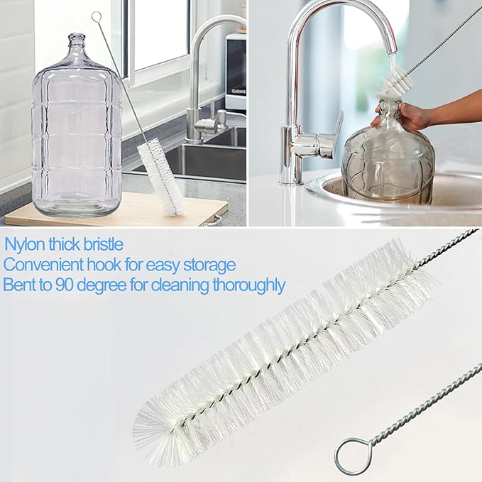 2 Pack 28inch Carboy Brush Carboy Cleaning Brush Carboy Bottle Brush Carboy Brushes for Cleaning Nylon 5 Gallon Carboy Brush for 3 5 6 6.5 Gallon Glass Carboys Corny Kegs Wine Making Home Brewing