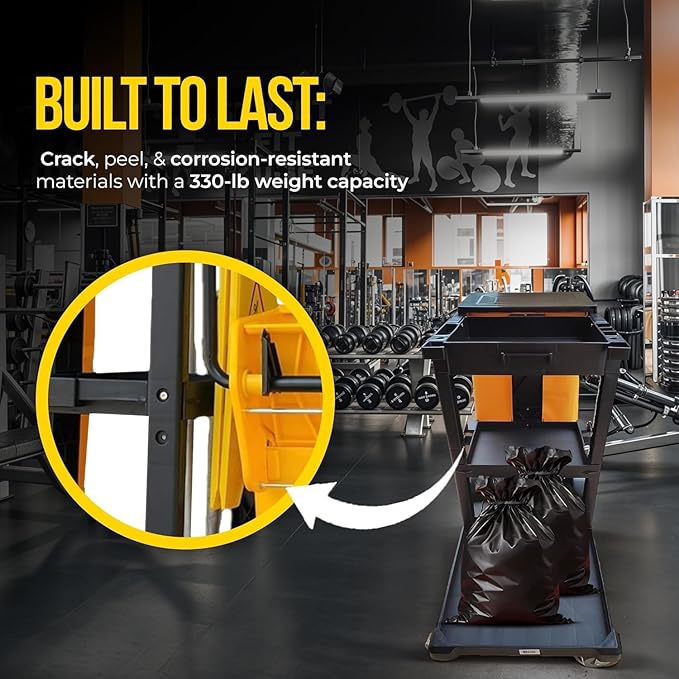 Simpli-Magic Premium Janitorial Utility Cart, Commercial, Yellow/Grey