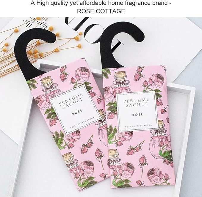 Large 12 Packs Rose Hanging Closet Deodorizer Air Freshener Long Lasting Scented Sachets Smell Goods for House