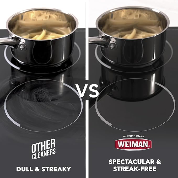 Weiman Heavy Duty Cooktop Polish & Stainless Steel Wipes - Powerful Appliance Kitchen Cleaning Kit - Packaging May Vary