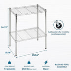 Honey-Can-Do 14x24x24 Shelving Unit CRM SHF-09374 Chrome, 500 lbs
