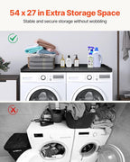 VEVOR Washer Dryer Countertop with 3 Splicing Panels, 54" x 27" Wooden Washer and Dryer Countertop with Non-Slip Pads, Water-Resistant Laundry Topper for Laundry Room Organization and Storage, Black