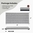 2PCS Instant Dry Diatomite Stone Counter Makeup Tray Organizer, Fast Drying Caddy Kitchen Sponge Holder Mat, Bathroom Vanity Toothbrush Bottle Dispenser Soap Dish Rack, Light Gray, 8"x 3.8"