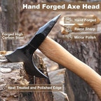 Hatchet Axe Spike Hawk, 11" Forged Carbon Steel Chopping Axe for Wood Splitting, Kindling, Outdoor Camping