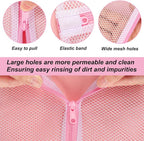 Vivifying Mesh Laundry Bags, 4pcs Durable Coarse Mesh Wash Bags with Zipper for Washing Machine, Delicates, Lingerie, Socks, Shoes and Stuffed Animals