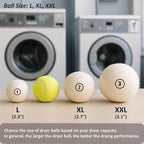 Wool Dryer Balls Laundry, L(2.3") 6 Pack, Premium Fabric Softener Ball, Reusable, Anti Static, Chemical Free Natural Wool Balls for Dryer, Laundry Dryer Balls – 100% New Zealand Wool