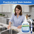 Mold-Stain Remover Gel for Washing Machine & Bathroom – Low Odor Remover Gel for Rubber Gaskets, Shower Grout, Silicone Sealant, Toilet, Kitchen Sink