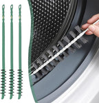 3 Pack Washing Machine Cleaning Brush, Crevice Brush & Drum Washing Machine Cleaner - Long Coil Brushes with Stiff Bristles (3Pcs Green)