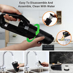 Handheld Car Vacuum Cleaner,Portable Vacuum Cleaner with 15000PA Suction,High Power Wet and Dry Mini Rechargeable Car Vacuum Cleaner with LED Light ,Multi-Nozzles for Car, Home, Office,Pet(black)