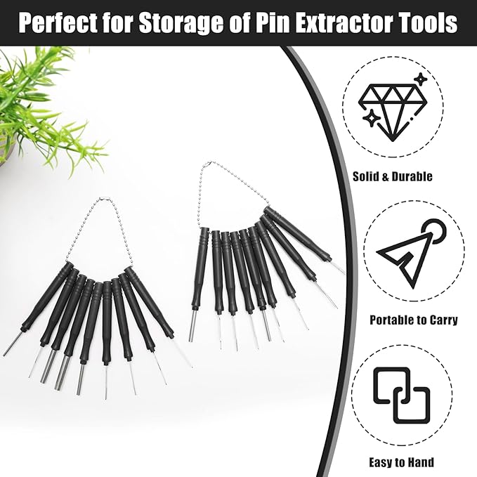 30+4P Terminal Pin Removal Tool Kit, Electrical Connector Depinning Tool Terminal Pin Extractor Kit Wire Release Tool for Car Household Devices (Black)